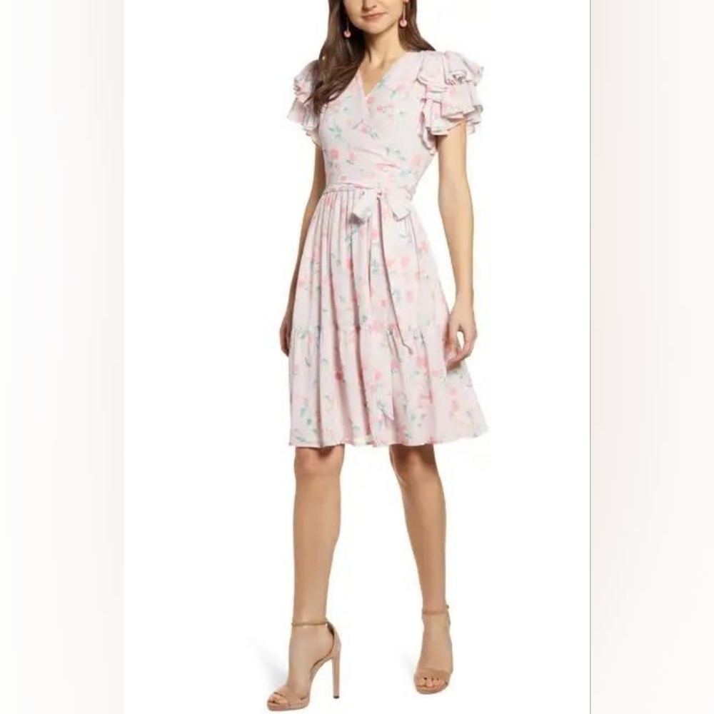 Rachel Parcell Tiered Ruffle Sleeve Dress